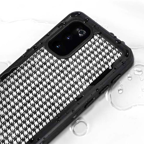 Houndstooth Black/White Galaxy S20 Waterproof Case