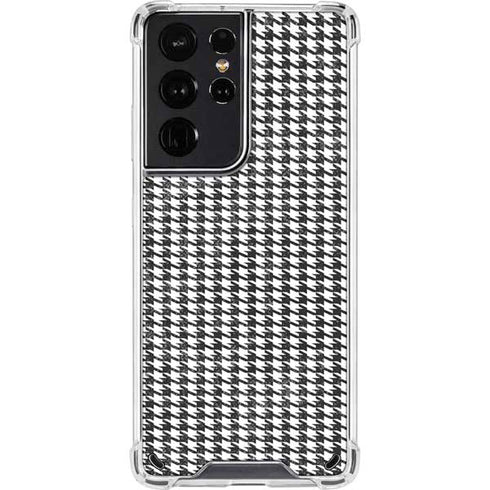 Houndstooth Black/White Galaxy S21 Ultra 5G Clear Case