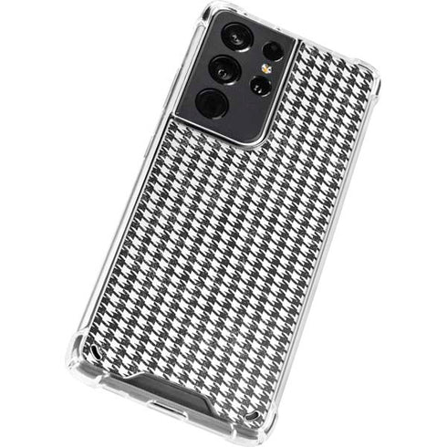 Houndstooth Black/White Galaxy S21 Ultra 5G Clear Case
