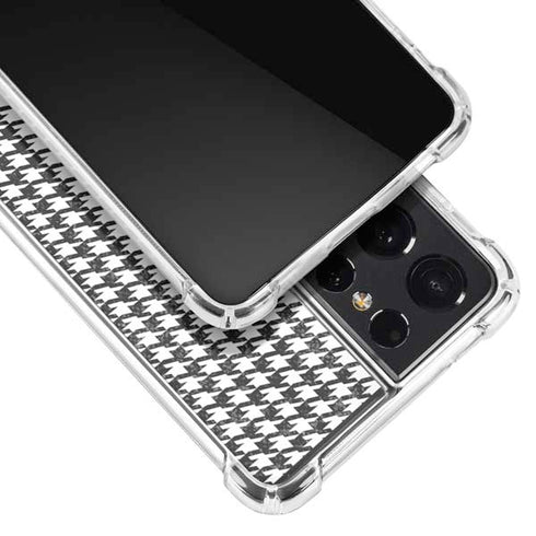 Houndstooth Black/White Galaxy S21 Ultra 5G Clear Case