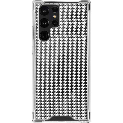 Houndstooth Black/White Galaxy S22 Ultra Clear Case