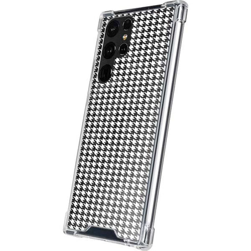 Houndstooth Black/White Galaxy S22 Ultra Clear Case