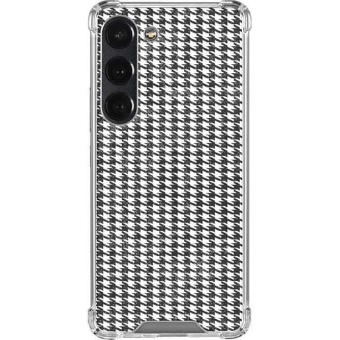Houndstooth Black/White Galaxy S23 Clear Case