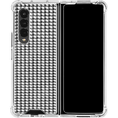 Houndstooth Black/White Galaxy Z Fold4 5G Clear Case