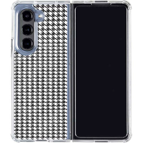 Houndstooth Black/White Galaxy Z Fold5 5G Clear Case