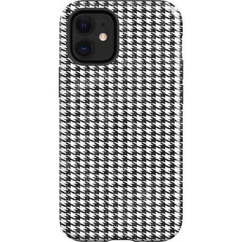 Houndstooth Black/White iPhone 12 Mini Impact Case