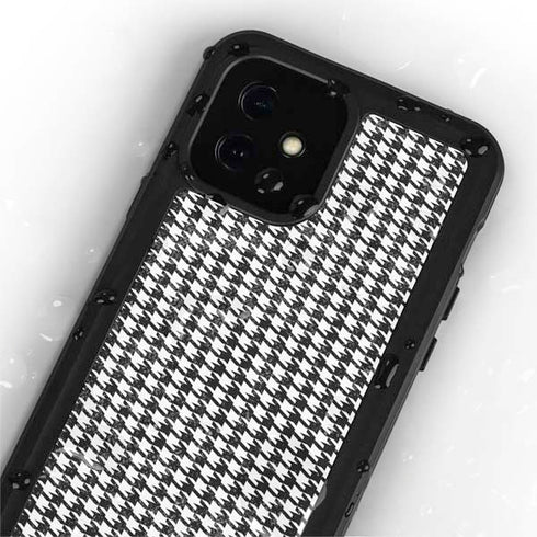Houndstooth Black/White iPhone 12 Mini Waterproof Case
