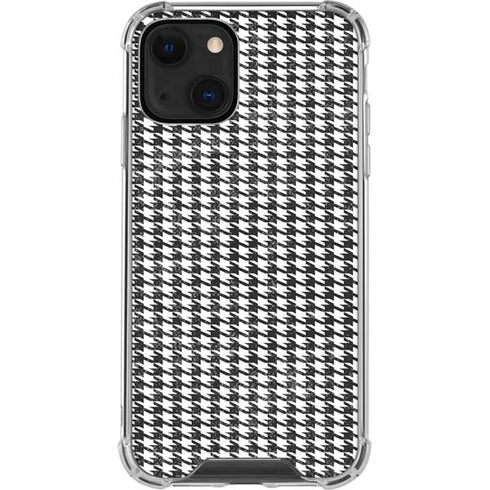 Houndstooth Black/White iPhone 13 Mini Clear Case