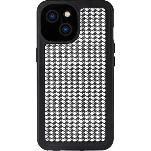 Houndstooth Black/White iPhone 13 Mini Waterproof Case
