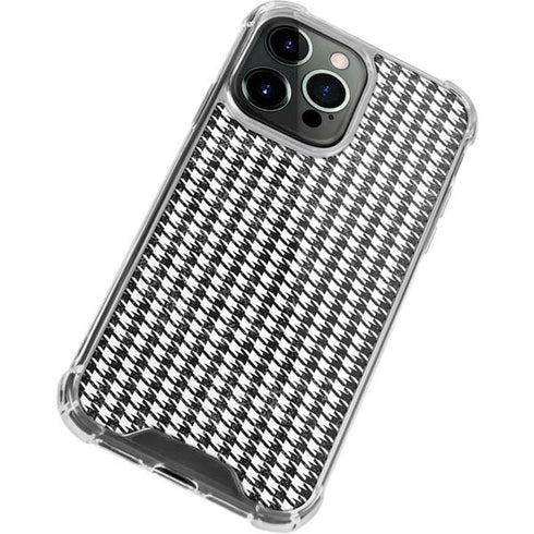 Houndstooth Black/White iPhone 13 Pro Clear Case