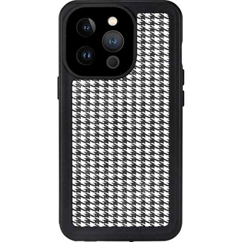 Houndstooth Black/White iPhone 15 Pro Waterproof Case