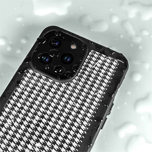 Houndstooth Black/White iPhone 15 Pro Waterproof Case