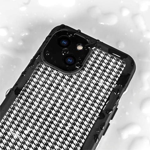 Houndstooth Black/White iPhone 15 Waterproof Case