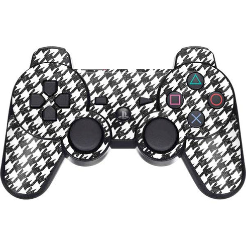 Houndstooth Black/White PS3 Dual Shock wireless controller Skin
