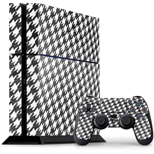 Houndstooth Black/White PS4 Console and Controller Bundle Skin