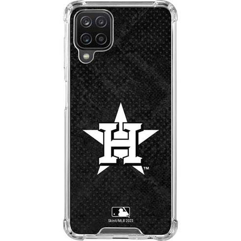 MLB Houston Astros Dark Wash Galaxy A12 Clear Case