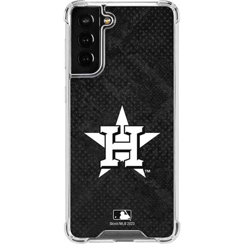 MLB Houston Astros Dark Wash Galaxy S21 FE Clear Case