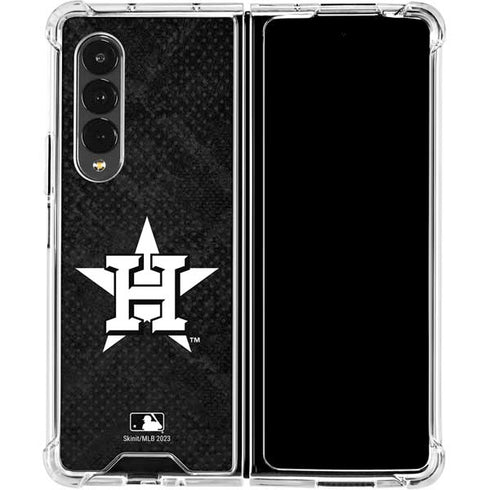 MLB Houston Astros Dark Wash Galaxy Z Fold4 5G Clear Case