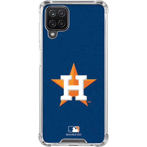 MLB Houston Astros Distressed Galaxy A12 Clear Case