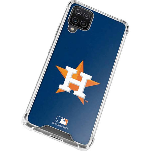 MLB Houston Astros Distressed Galaxy A12 Clear Case