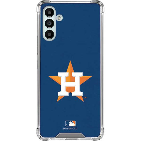 MLB Houston Astros Distressed Galaxy A13 5G Clear Case