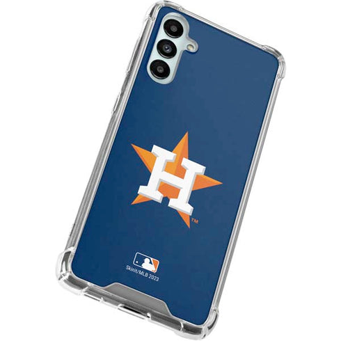 MLB Houston Astros Distressed Galaxy A14 5G Clear Case