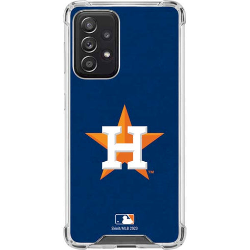 MLB Houston Astros Distressed Galaxy A52 5G Clear Case