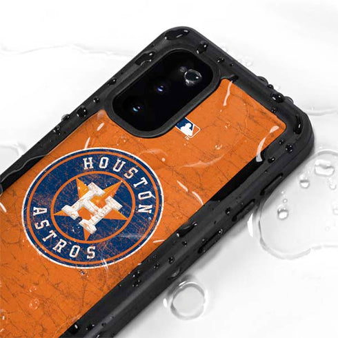 MLB Houston Astros Distressed Galaxy S20 Waterproof Case