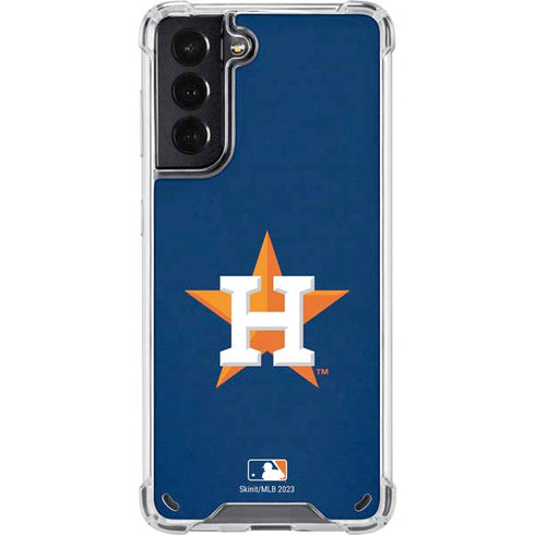 MLB Houston Astros Distressed Galaxy S21 5G Clear Case