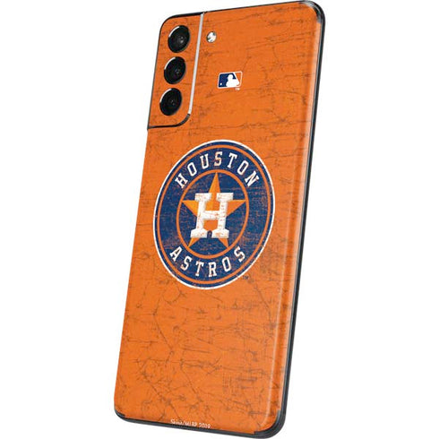 MLB Houston Astros Distressed Galaxy S21 Plus 5G Skin