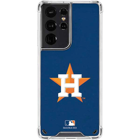 MLB Houston Astros Distressed Galaxy S21 Ultra 5G Clear Case