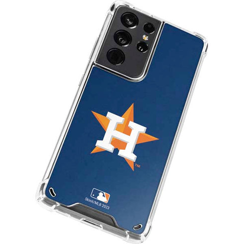 MLB Houston Astros Distressed Galaxy S21 Ultra 5G Clear Case