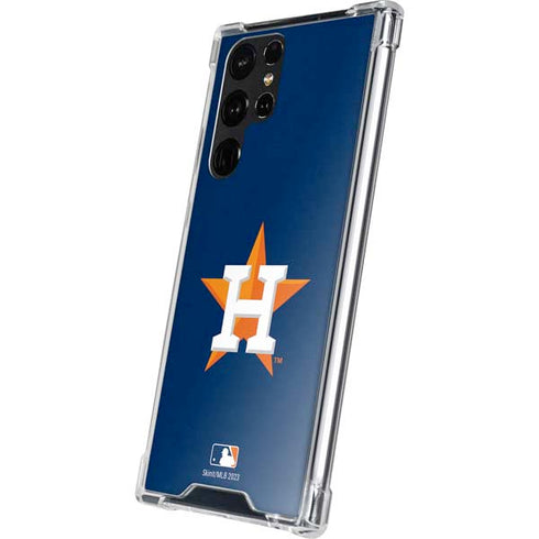 MLB Houston Astros Distressed Galaxy S22 Ultra Clear Case
