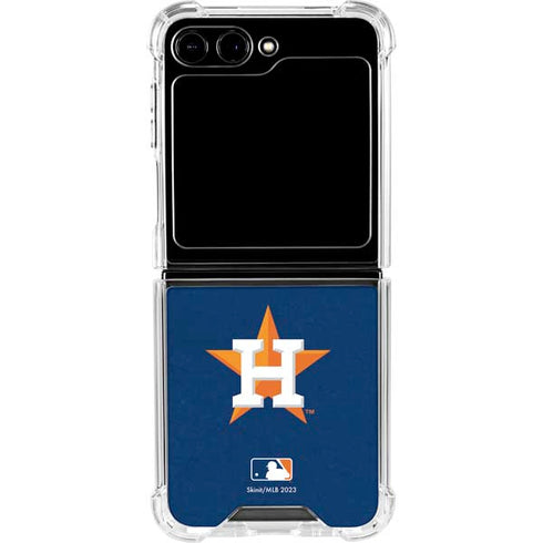 MLB Houston Astros Distressed Galaxy Z Flip5 5G Clear Case