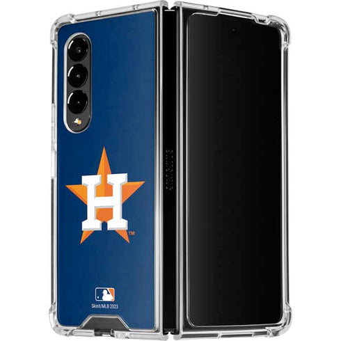 MLB Houston Astros Distressed Galaxy Z Fold4 5G Clear Case