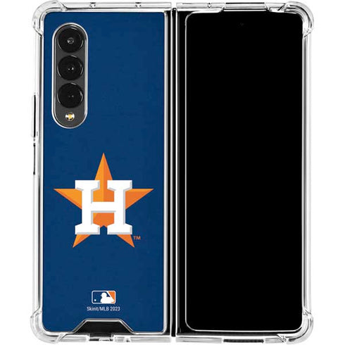MLB Houston Astros Distressed Galaxy Z Fold4 5G Clear Case
