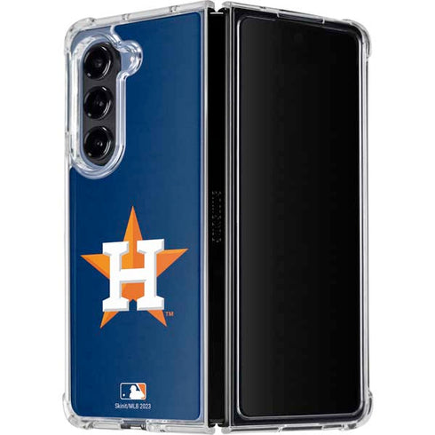 MLB Houston Astros Distressed Galaxy Z Fold5 5G Clear Case