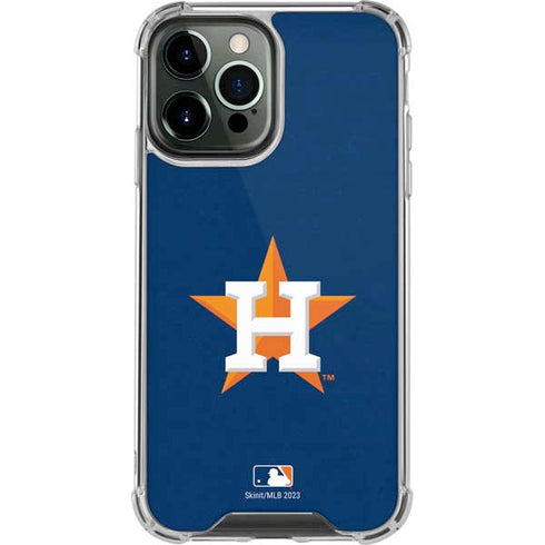 MLB Houston Astros Distressed iPhone 13 Pro Max Clear Case