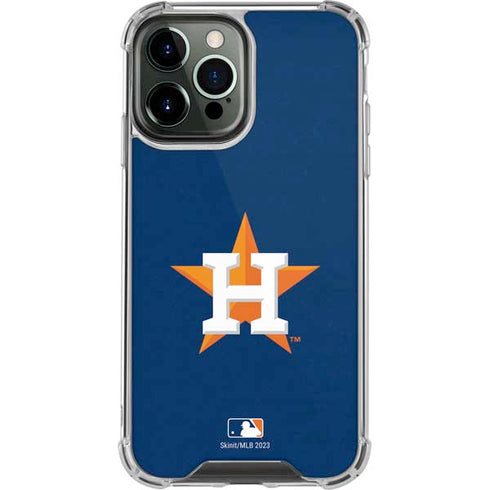 MLB Houston Astros Distressed iPhone 14 Pro Max Clear Case