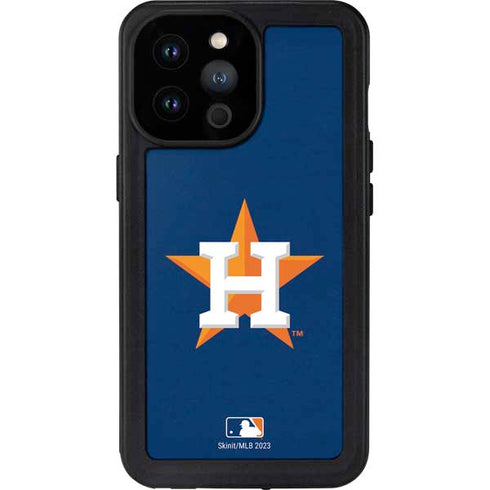 MLB Houston Astros Distressed iPhone 14 Pro Max Waterproof Case