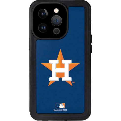 MLB Houston Astros Distressed iPhone 14 Pro Waterproof Case