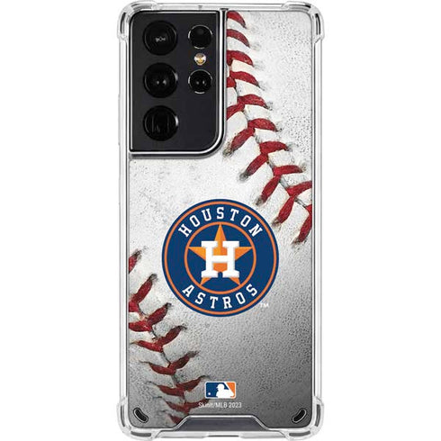 MLB Houston Astros Game Ball Galaxy S21 Ultra 5G Clear Case