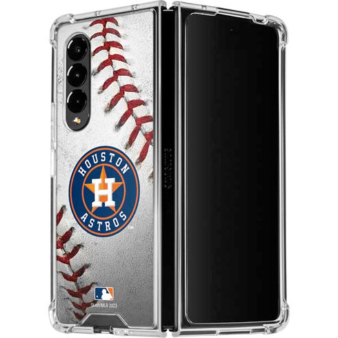 MLB Houston Astros Game Ball Galaxy Z Fold4 5G Clear Case