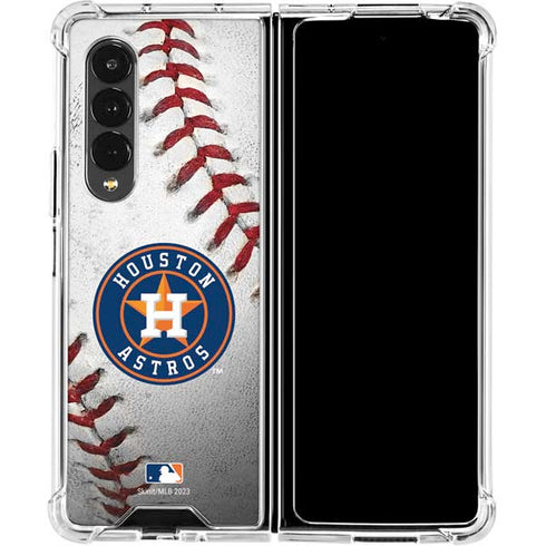 MLB Houston Astros Game Ball Galaxy Z Fold4 5G Clear Case