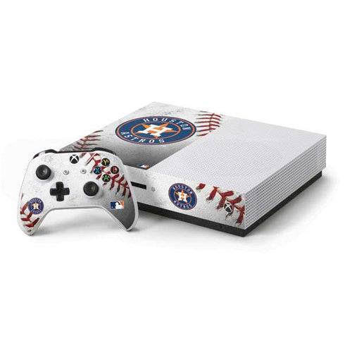 MLB Houston Astros Game Ball Xbox One S Console and Controller Bundle Skin