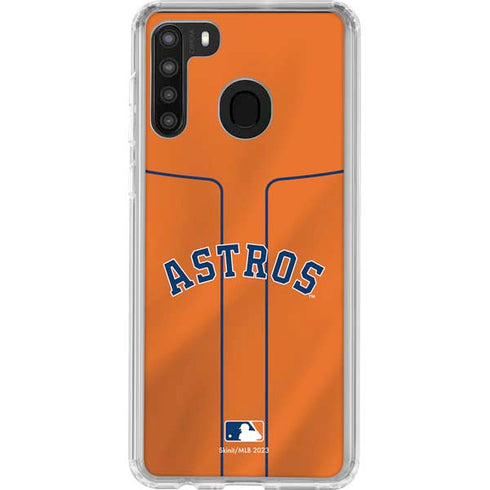 MLB Houston Astros Jersey Alternate Galaxy A21 Clear Case