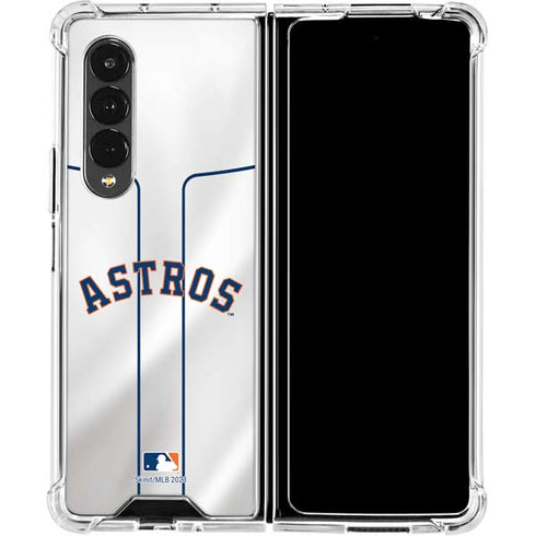 MLB Houston Astros Jersey Galaxy Z Fold4 5G Clear Case