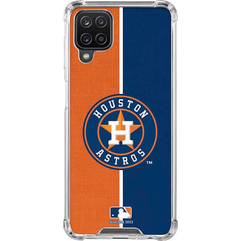 MLB Houston Astros Split Galaxy A12 Clear Case