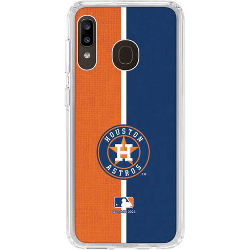 MLB Houston Astros Split Galaxy A20 Clear Case