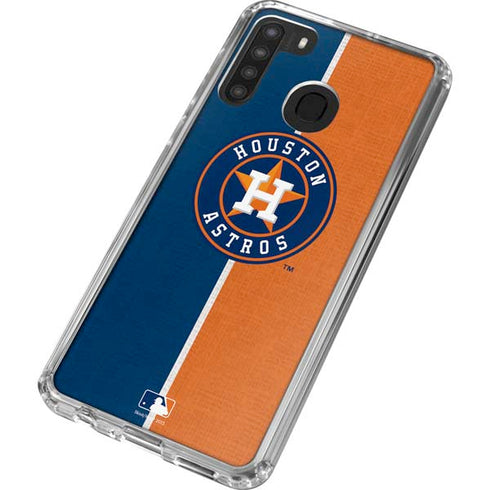MLB Houston Astros Split Galaxy A21 Clear Case